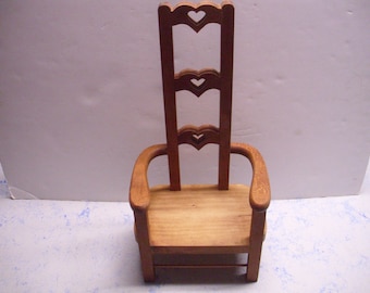 Victorian Style Wood Doll Chair, Handmade Doll Chair, Maple Doll Chair, Bear Chair, Doll Furniture, Doll Arm Chair, 17" Doll Furniture