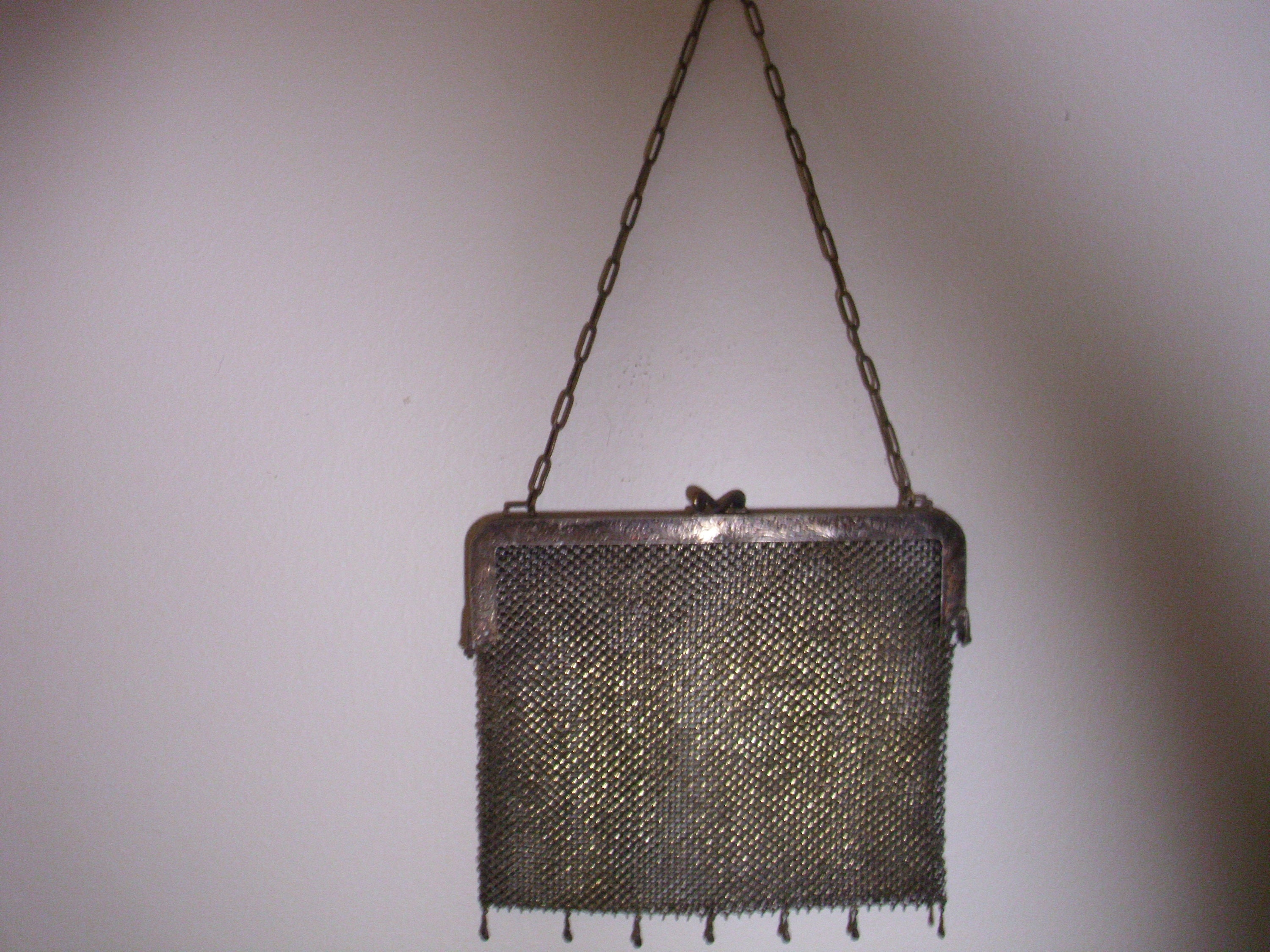 Antique German Silver Mesh Purse, Vintage Wire Mesh Estate Wristlet, German  Silver Chainmail Handbag - Etsy