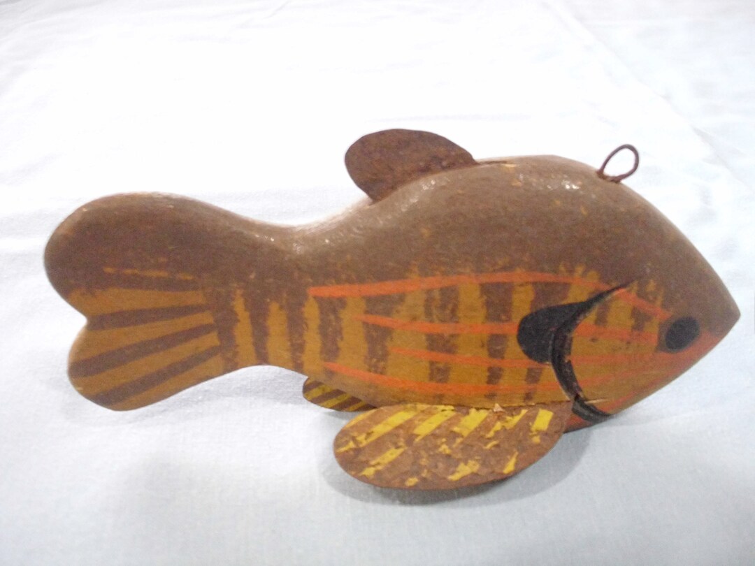 Antique/vintage Hand Carved Fish Decoys Tin and Wood Hand Etsy