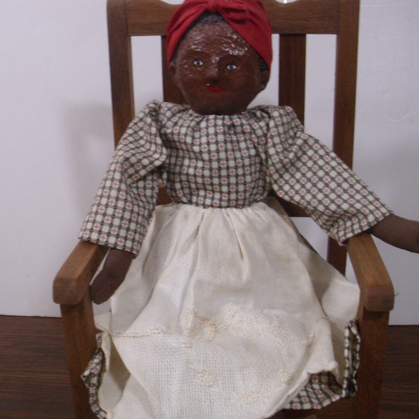 Folk Art Doll, Handmade Doll, Cloth Doll, Sawdust Head Doll, Primitive Doll, Artist Doll, Pioneer Doll, Soft Sculpture Doll