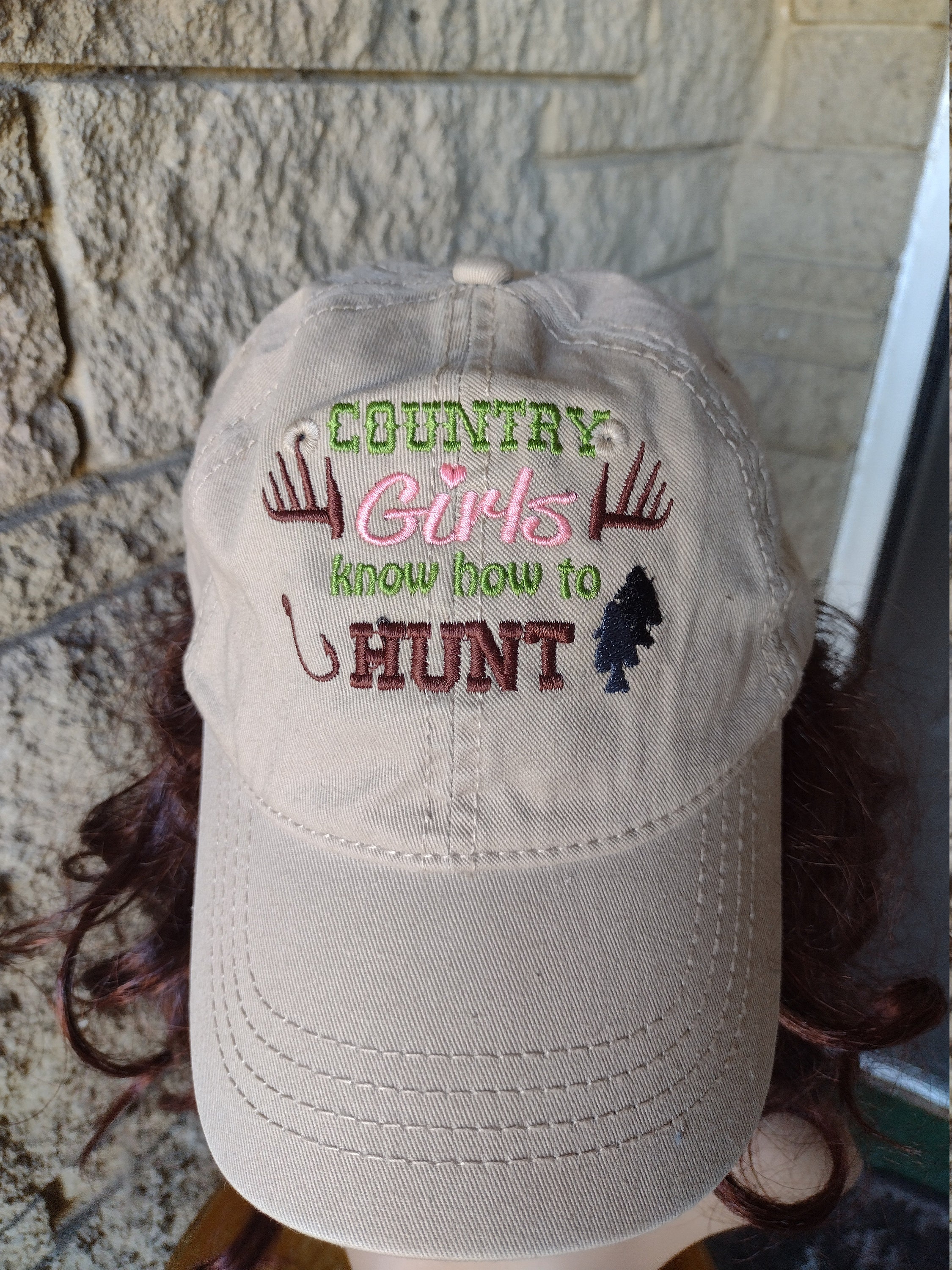 Women s Girl s Khaki Soft Baseball Cap for Country Girls Who Like to Hunt and Fish Etsy