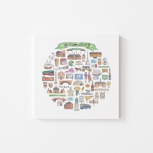 Williamsburg, VA Icon Watercolor Illustration
