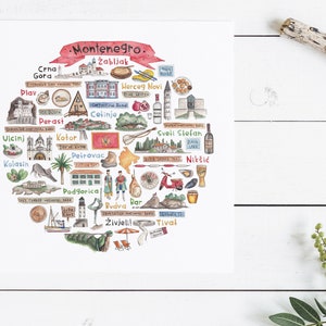 Montenegro icono acuarela ilustración