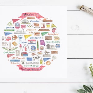 Missouri Icon Watercolor Illustration