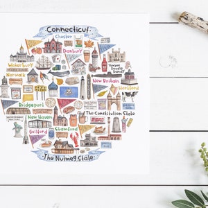 Connecticut Icon Watercolor Illustration