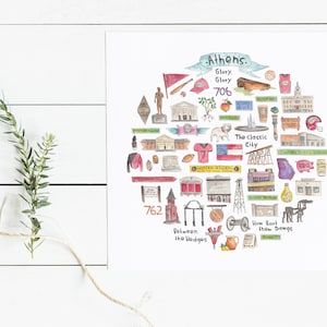 Athens, GA Icon Watercolor Illustration