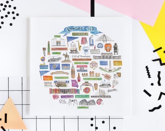 Ilustración de la acuarela de Kansas City Icon