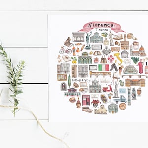 Florence Icon Watercolor Illustration