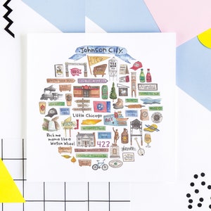 Johnson City, TN Icon Watercolor Illustration