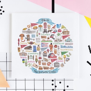 Ohio Icon Watercolor Illustration