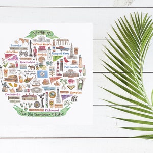 Virginia Icon Watercolor Illustration