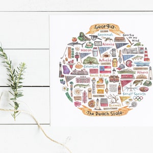 Illustration aquarelle d’icône de Géorgie
