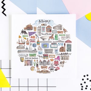 Ilustração em aquarela de ícone de Albany, NY