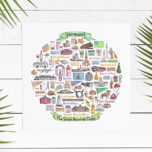 Vermont Icon Watercolor Illustration