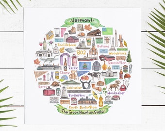 Vermont Icon Watercolor Illustration