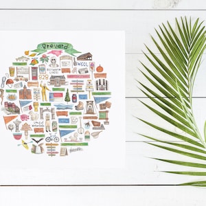 Brevard, Caroline du Nord Icône Illustration Aquarelle