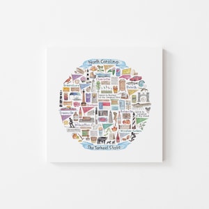 Illustration aquarelle de l'icône de la Caroline du Nord