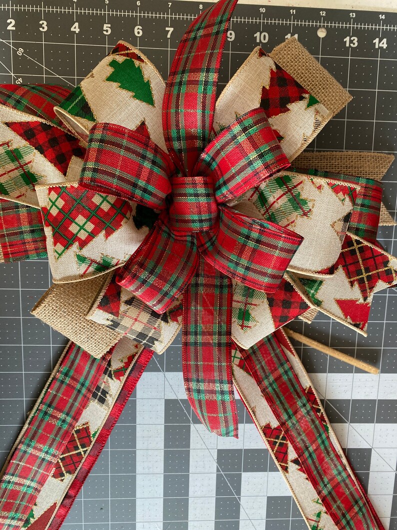 Christmas Wreath Bows Christmas Bow for Front Door Tree Etsy
