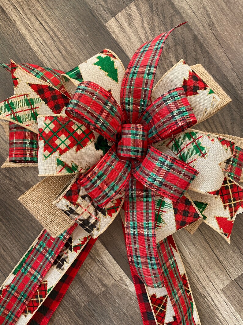 Christmas Wreath Bows Christmas Bow for Front Door Tree Etsy