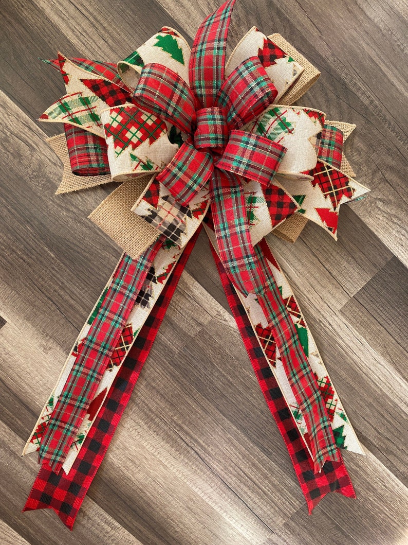 Christmas Wreath Bows Christmas Bow for Front Door Tree Etsy