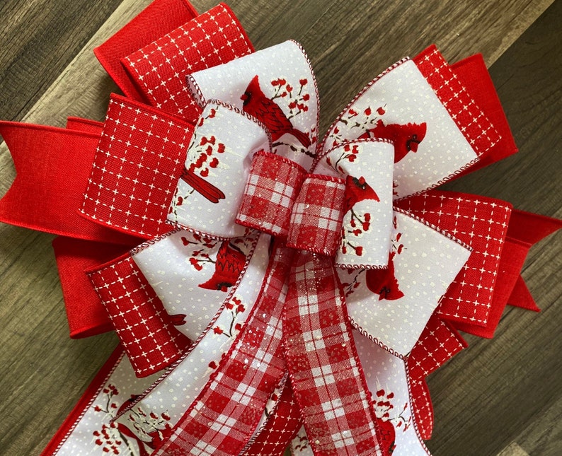 Christmas Wreath Bows Christmas bow for front door Cardinal Etsy