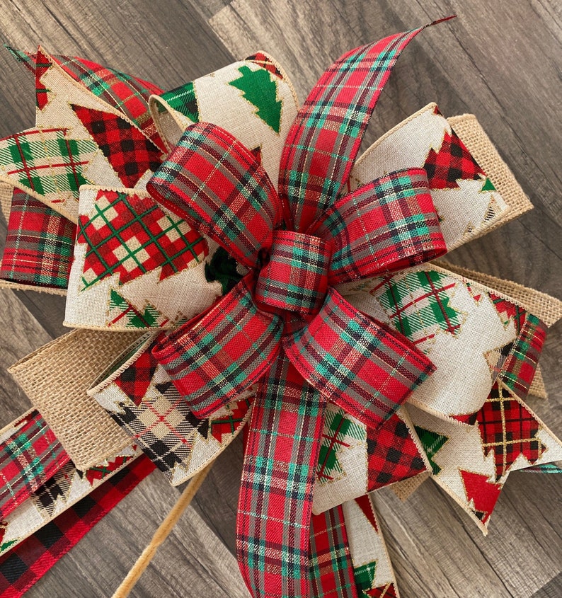 Christmas Wreath Bows Christmas Bow for Front Door Tree Etsy
