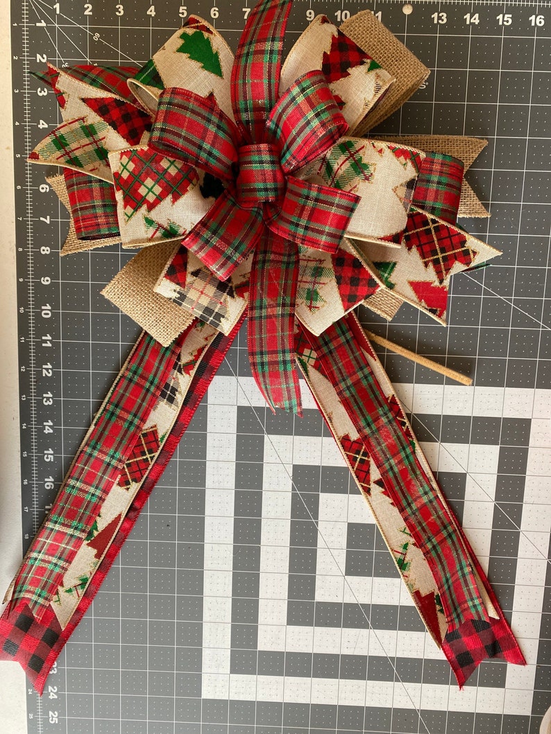 Christmas Wreath Bows Christmas Bow for Front Door Tree Etsy