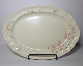 Pfaltzgraff Tea Rose 14.75" Serving Platter Scallop Rim