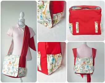 Babywearing bag, custom made to order. Two size options, available in several cotton and wrap scrap fabric options.