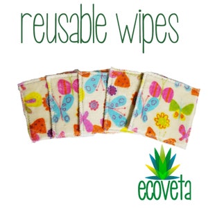 6 Reusable wipes, Face cloths, Nappy wipes, Diaper wipes, Wash wipes. Custom made to order. image 1