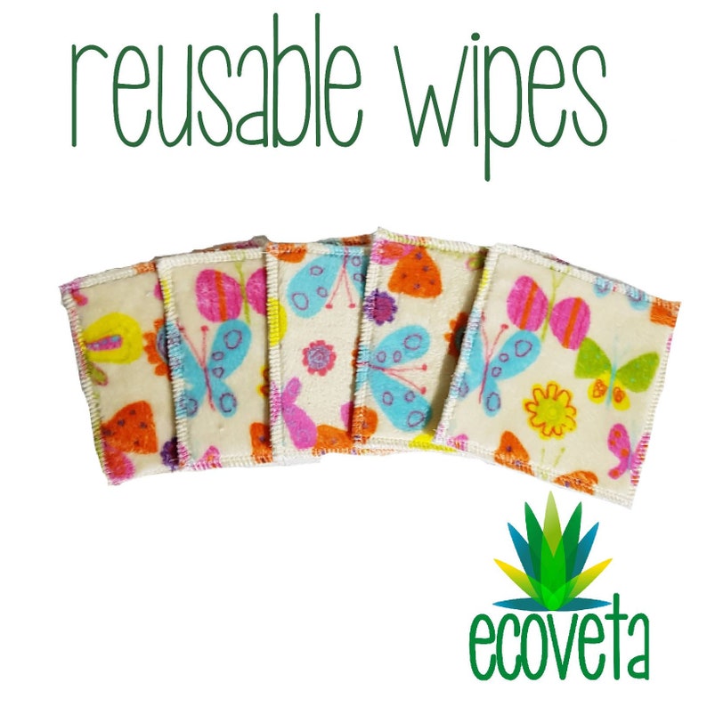 6 Reusable wipes, Face cloths, Nappy wipes, Diaper wipes, Wash wipes. Custom made to order. image 1