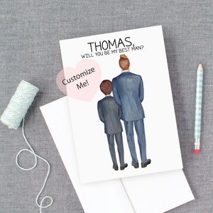 Best Man Karte für Sohn | Papa und Sohn | Will You Be My Groomsman | Ringträger | Bräutigam Karte | Karte für Vater und Sohn Hochzeits-Andenken