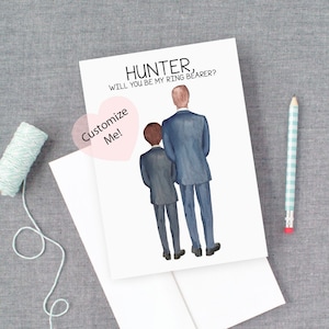 Card for Ring Bearer | Dad and Son | Will You Be My Groomsman | Best Man | Groomsman Card | Card for Nephew Godson Wedding Keepsake