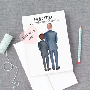 Card for Ring Bearer | Dad and Son | Will You Be My Groomsman | Best Man | Groomsman Card | Card for Nephew Godson Wedding Keepsake