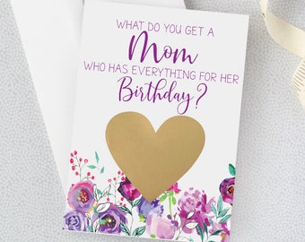 Mom Birthday Pregnancy Reveal | New Grandma Scratch Off Card | Mothers Birthday Baby Announcement | Baby Reveal for Mom | Grandchild