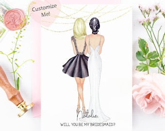 Tarjeta de dama de honor / Tarjeta de dama de honor personalizada / Recuerdo de dama de honor / Matrona de honor ¿Serás mi tarjeta para la mejor amiga hermana?