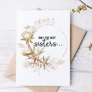 Boho Grossesse Révéler à la carte de la sœur - Annonce de bébé de la nouvelle tante Boho - Nous avons une carte de bébé - Enceinte - Seulement le meilleur BOHO CHIC