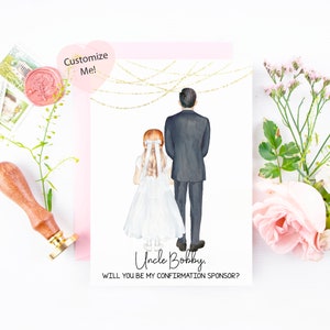 Konfirmations-Patenkarte - Custom Will You Be My Confirmation Patenkarte - Religiös - Taufe - Kommunion - Für Onkel Cousin