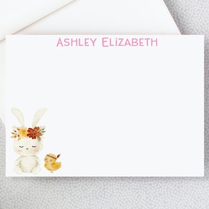 Cartes personnalisées pour enfants, Boho Kids Notes Baby Shower Merci, Papeterie lapin, Boho Jeu d’enveloppes de cartes de papeterie 22-186