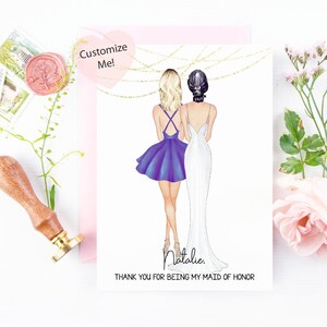 Maid of Honor Thank You Card | Personalized Bridesmaid Card | Maid of Honor Keepsake | Matron of Honor Thank You Card Best Friend | Sister
