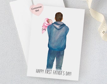 Father&#39;s Day Card | Custom First Fathers Day Card | Card for Dad | Card for Brother | Fathers Day Gift | Card from Daughter | Dad Keepsake
