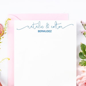 Personalized Note Cards for Couple, Stationery for Him and Her, Mr Mrs Engagement Wedding Gift, Stationary Set of Cards and Envelopes 22-196