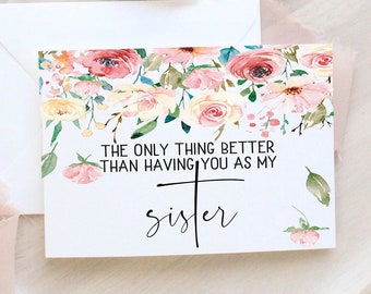 Pregnancy Reveal Card for Sister - New Aunt Card - Only Thing Better Sisters - Sister Promotion to Aunt - New Baby Announcement