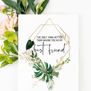 Tropical Wedding Proposal Card for Best Friend | Will You Be My Bridesmaid | Maid of Honor | Bridal Party Proposal Card Destination Wedding