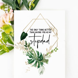 Tarjeta de anuncio de embarazo para padrastro / Tarjeta de revelación de bebé para el nuevo abuelo / De la hija del hijo / Nueva tarjeta de papá / Tarjeta para papá tropical