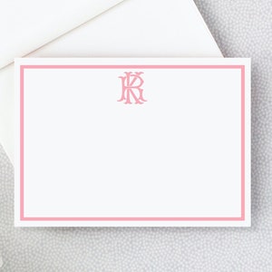 Monogram briefpapier, gepersonaliseerde notitiekaarten met monogram, cadeau voor haar, cadeau voor een paar, bedankbriefjes, eerste monogramkaarten 23-57