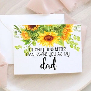 Tarjeta de revelación de embarazo para papá / Anuncio de bebé girasol para papá nuevo abuelo / Tarjeta de papá / Tarjeta de abuelo nuevo abuelo