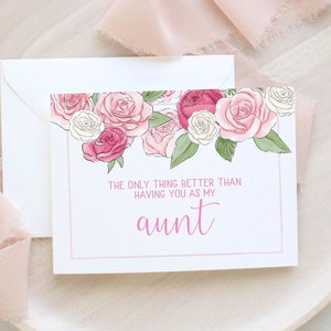 Carte d’annonce de grossesse - Révélation de grossesse à la carte de tante - Nouvelle annonce de grand-tante de nièce Neveu - Carte Je suis enceinte - Rose Frame