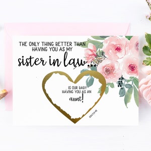 Schwangerschaftsanzeige für Schwester im Schwiegerrecht - Schwangerschaftsanzeige für neue Tante von Bruder Schwester - Only Thing Better JULIET