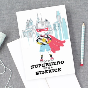 Tarjeta de anuncio de embarazo de superhéroes para el hijo / Nueva revelación de bebé de la tarjeta de Gran Hermano / Todo superhéroe necesita una tarjeta de compañero para que el Gran Hermano sea